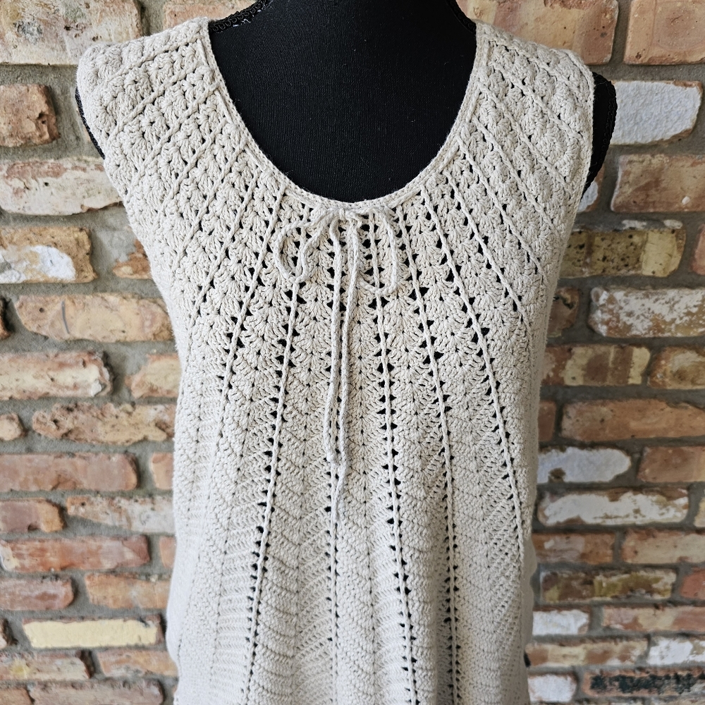 Sahalie Crochet Pattern Cotton/Ramie Sleeveless Top - Picture 16 of 16
